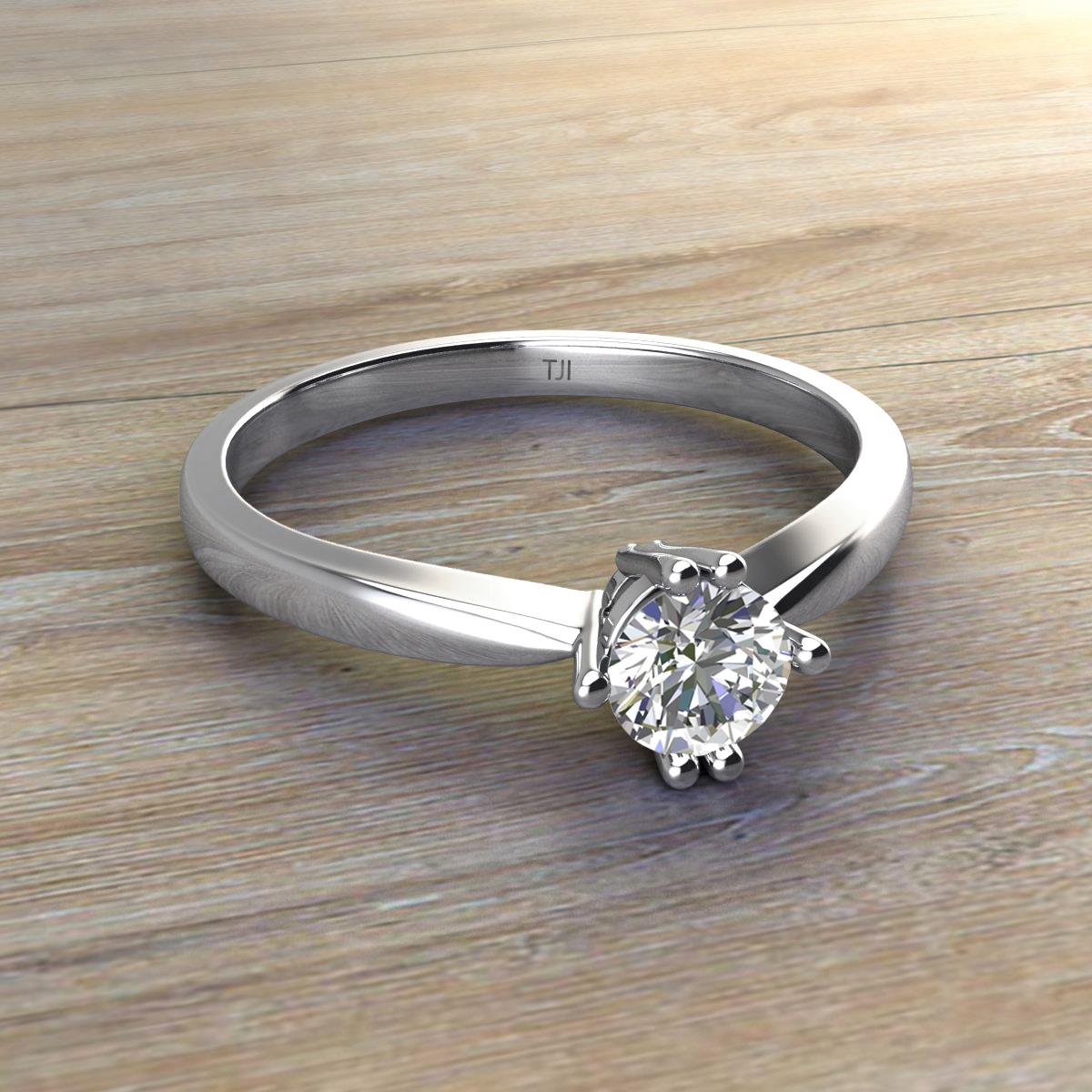 Diamond Six Prong Solitaire Ring Si G Ct In K White Gold