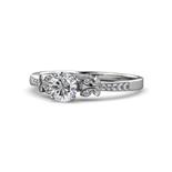 Diamond Butterfly Engagement Ring with Milgrain Work 0.97 ct tw in 14K ...