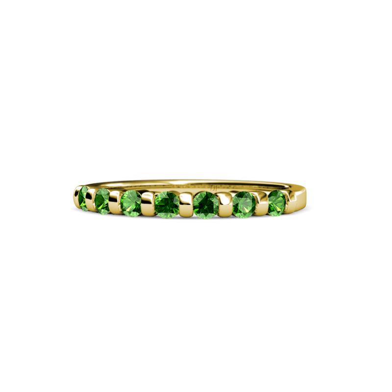 Round Green Garnet 7 Stone Women's Wedding Band 0.26 ct tw in 14K Gold ...