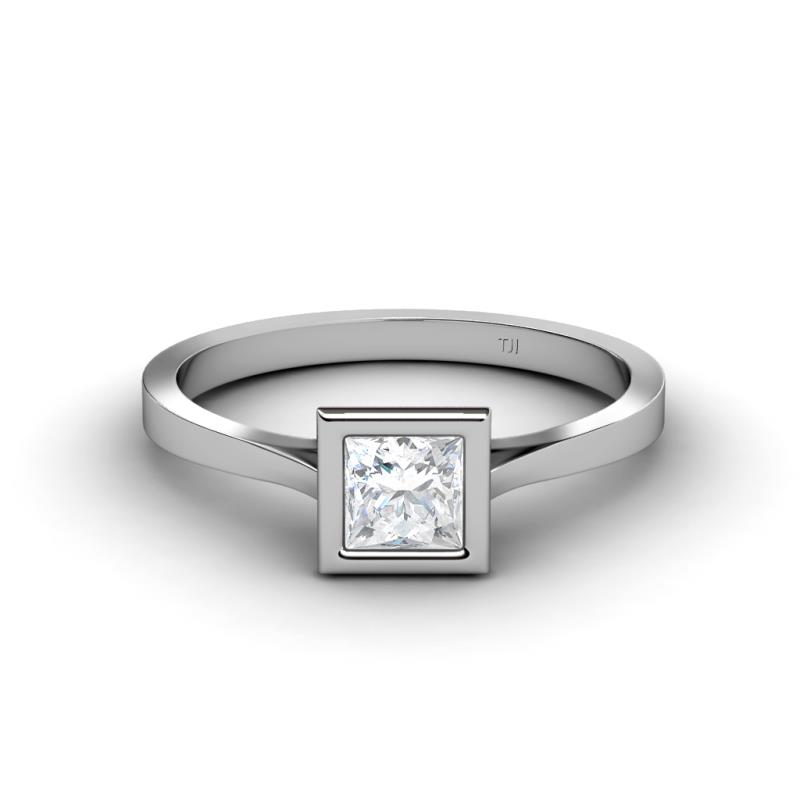 white sapphire solitaire ring