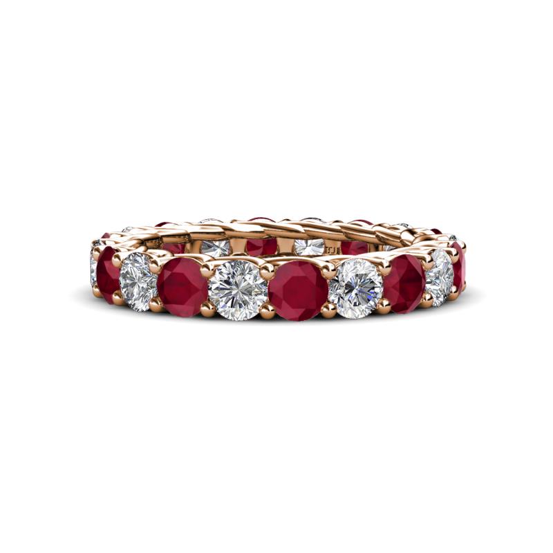 Ruby and Diamond Gallery Womens Eternity Ring Stackable 4.1 ctw* 14K ...