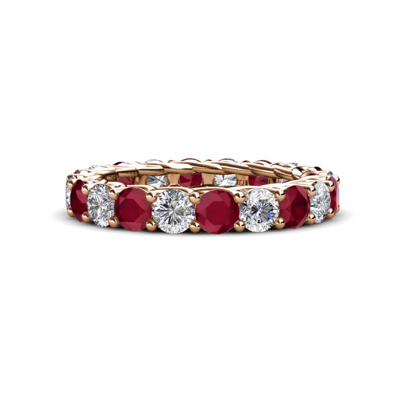 Ruby and Diamond Gallery Womens Eternity Ring Stackable 4.1 ctw* 14K