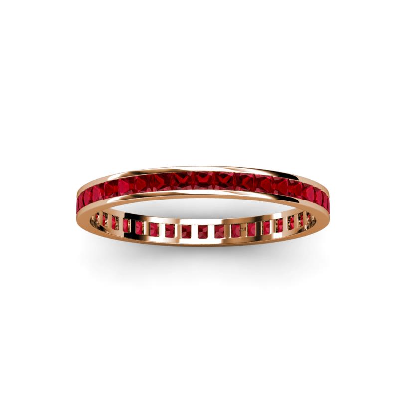 Ruby Channel Set Eternity Band 2.07 ct tw-2.43 ct tw in 14K Rose Gold