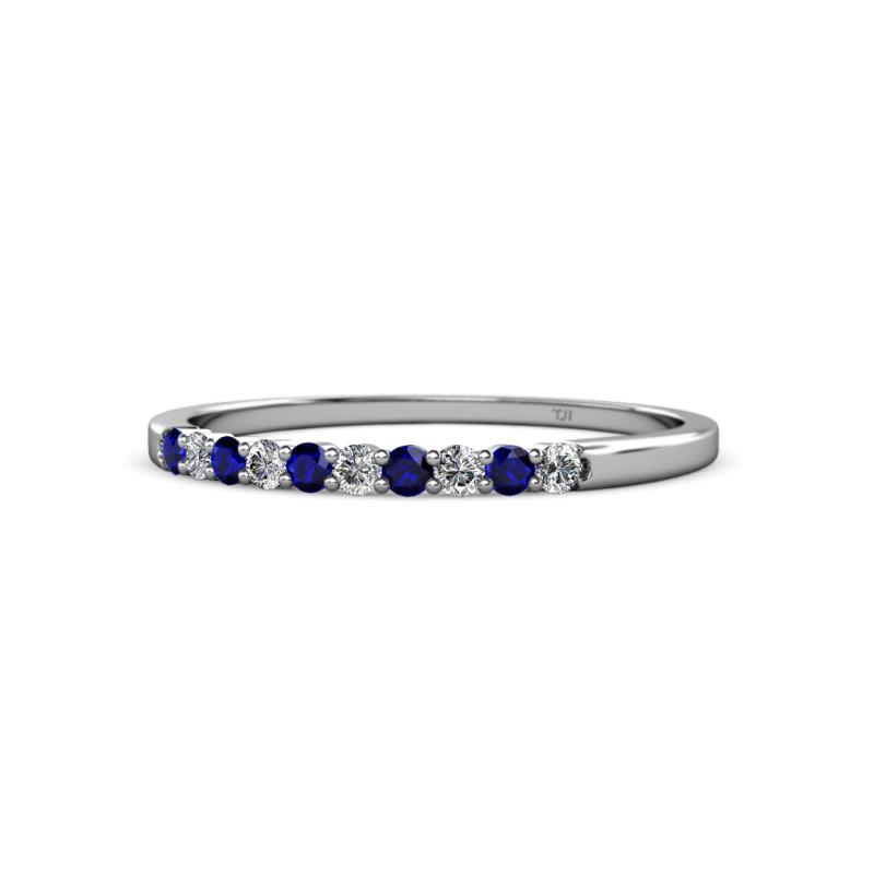 Clara Blue Sapphire And Diamond Wedding Band Blue Sapphire And Diamond Stone Womens Wedding Band Stackable Ctw K White Gold 