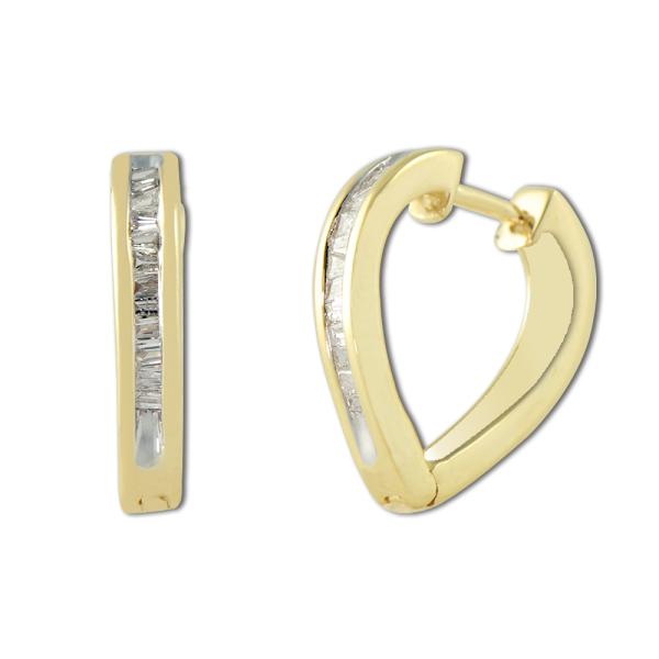 Diamond Hoop Earrings - Diamond Heart Shape Hoop Earrings 0.25ct tw in ...