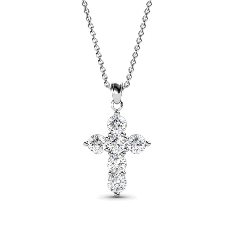 Diamond Womens Cross Pendant Necklace 0.42 ctw 14K White Gold.Included ...