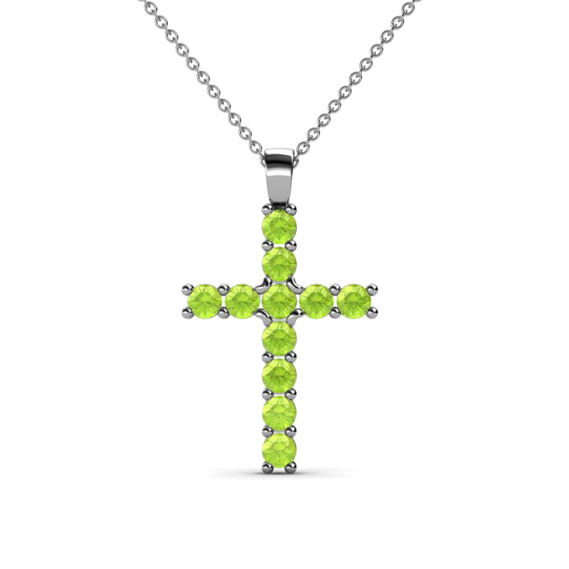 peridot cross necklace