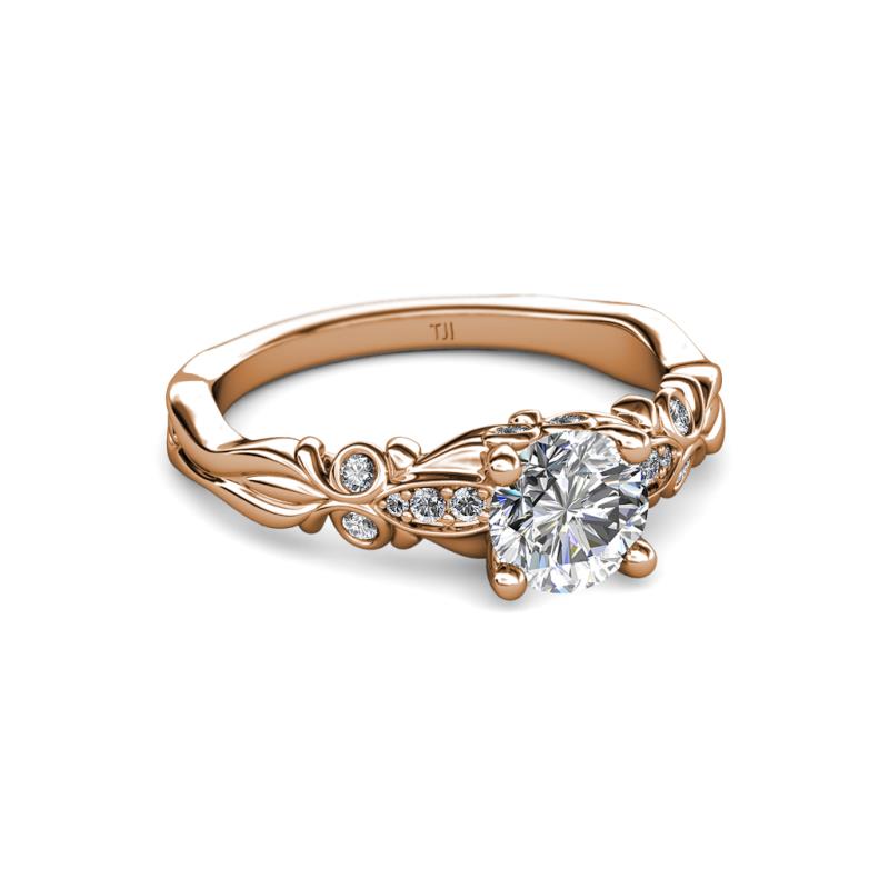 Diamond Butterfly Engagement Ring 1.14 cttw in 14K Rose Gold. | TriJewels