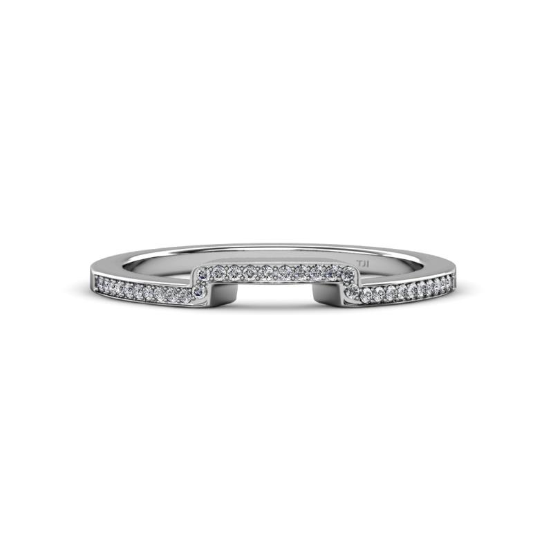 Diamond Curved Wedding Band SI2 I1 G H 0 11 Ct Tw In 14K White Gold   Enlai Diamond Curved Wedding Band Diamond Curved Wedding Band SI I G H Ct Tw In K White Gold 