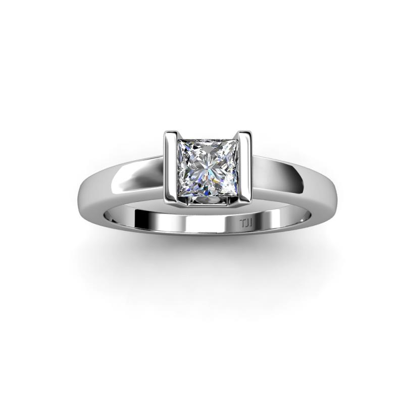 Princess Cut (5.5 mm) Diamond Channel Set Womens Solitaire Engagement ...