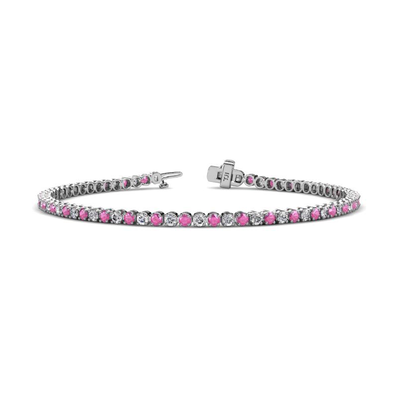 Izarra (2.3mm) Pink Sapphire and Diamond Tennis Bracelet - Pink ...