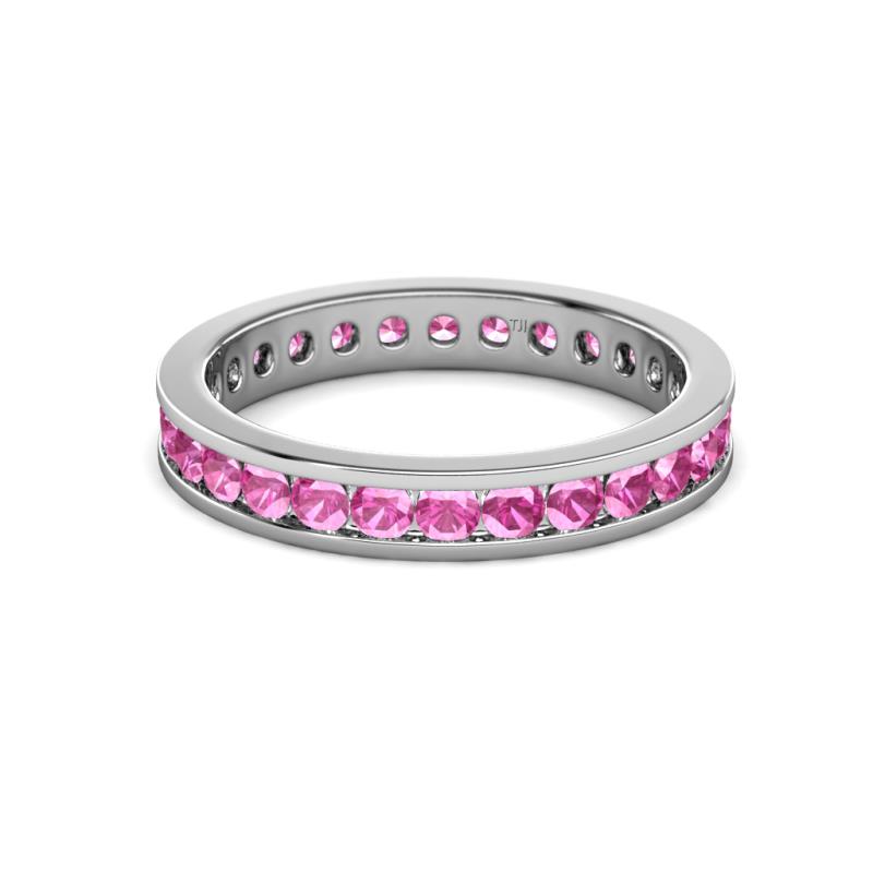 Pink Sapphire Channel Set Womens Eternity Ring Stackable 1.31 ctw* 14K ...