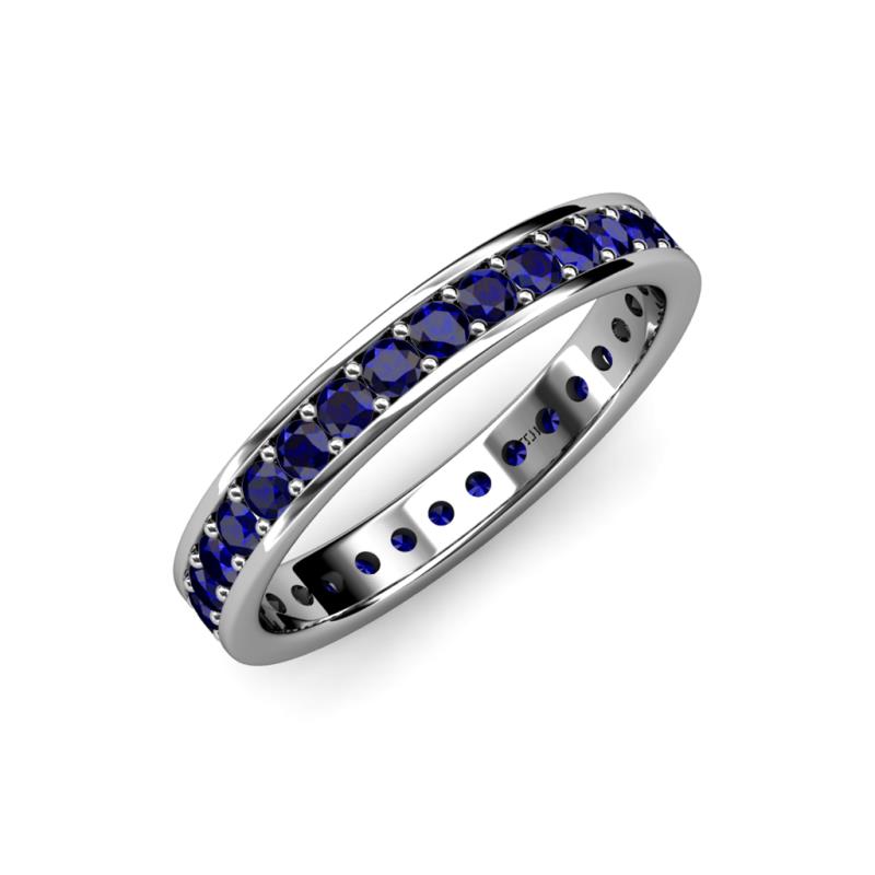 Blue Sapphire Womens Eternity Ring Stackable 0.85 ctw* 14K White Gold ...