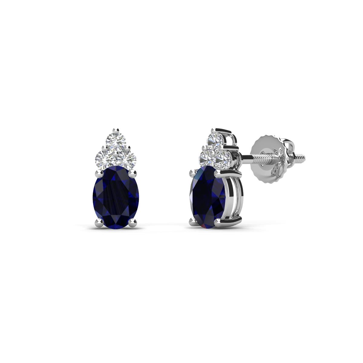 blue sapphire and diamond stud earrings