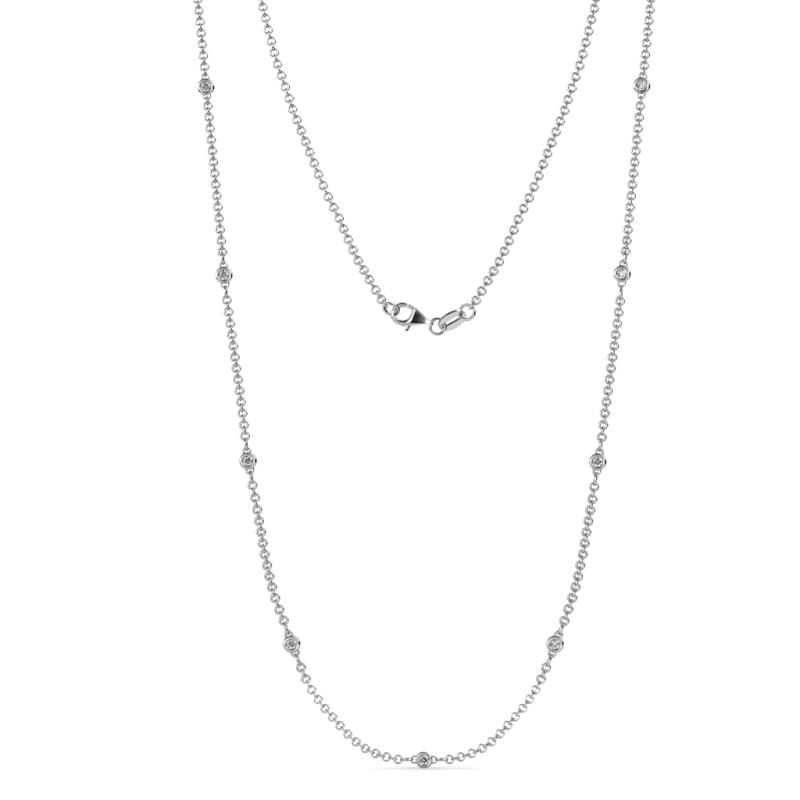 9 Stone Lab Grown Diamond 1/4 ctw Womens Station Necklace 14K White ...