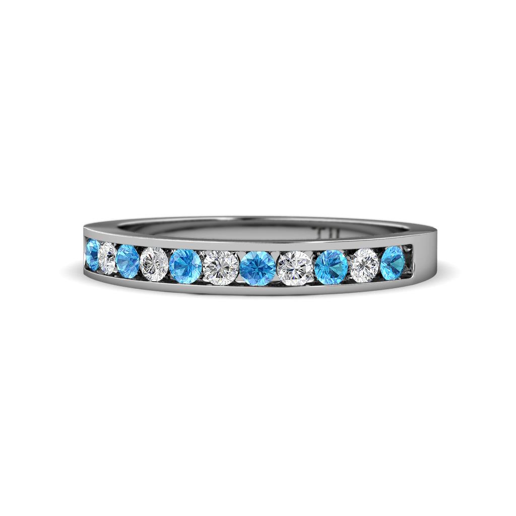 blue topaz and diamond wedding band