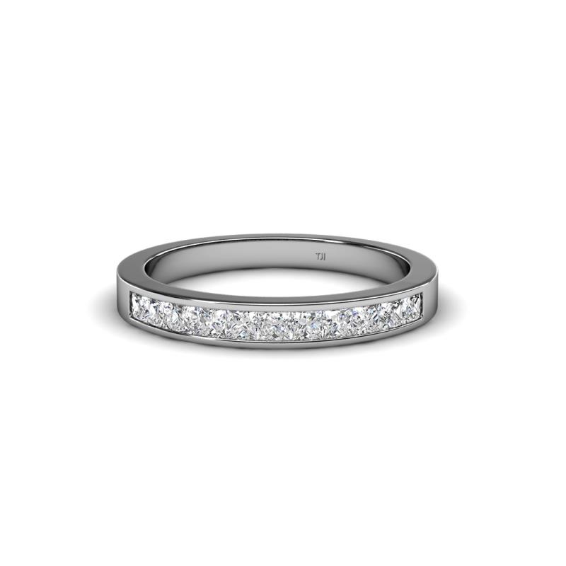 Channel Princess Cut Diamond Wedding Band 1 Carat In 14k White Gold Fascinating Diamonds