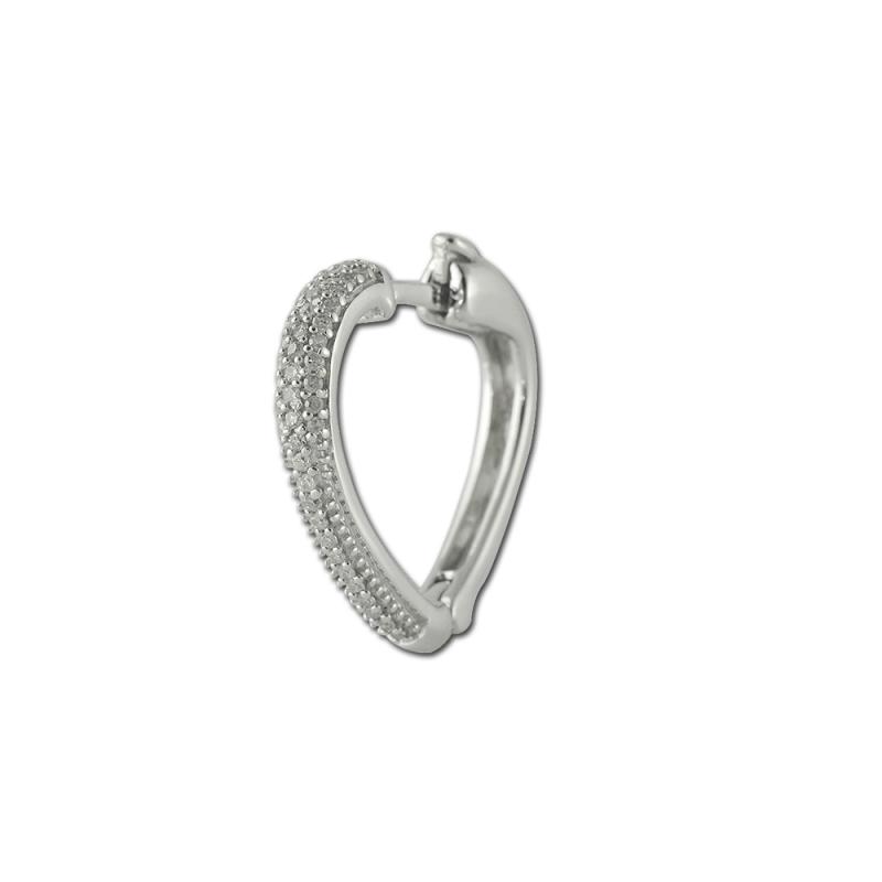 Diamond Hoop Earrings - Diamond Heart Shape Hoop Earrings 0.30ct tw in ...