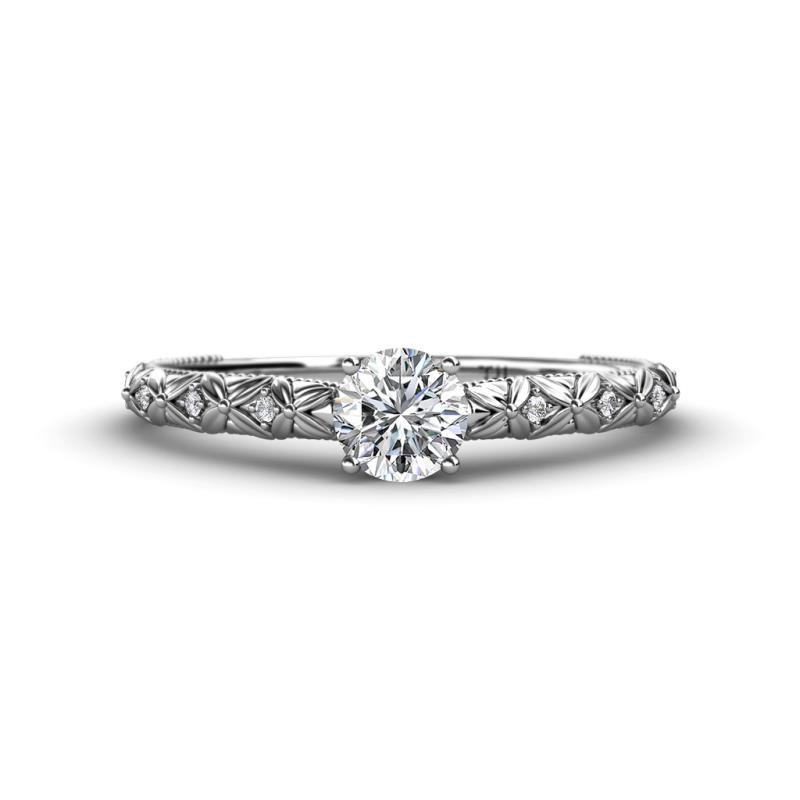 floral engraved engagement rings