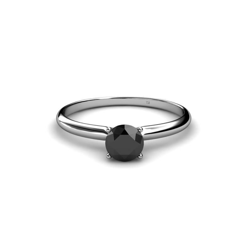 simple black diamond solitaire ring