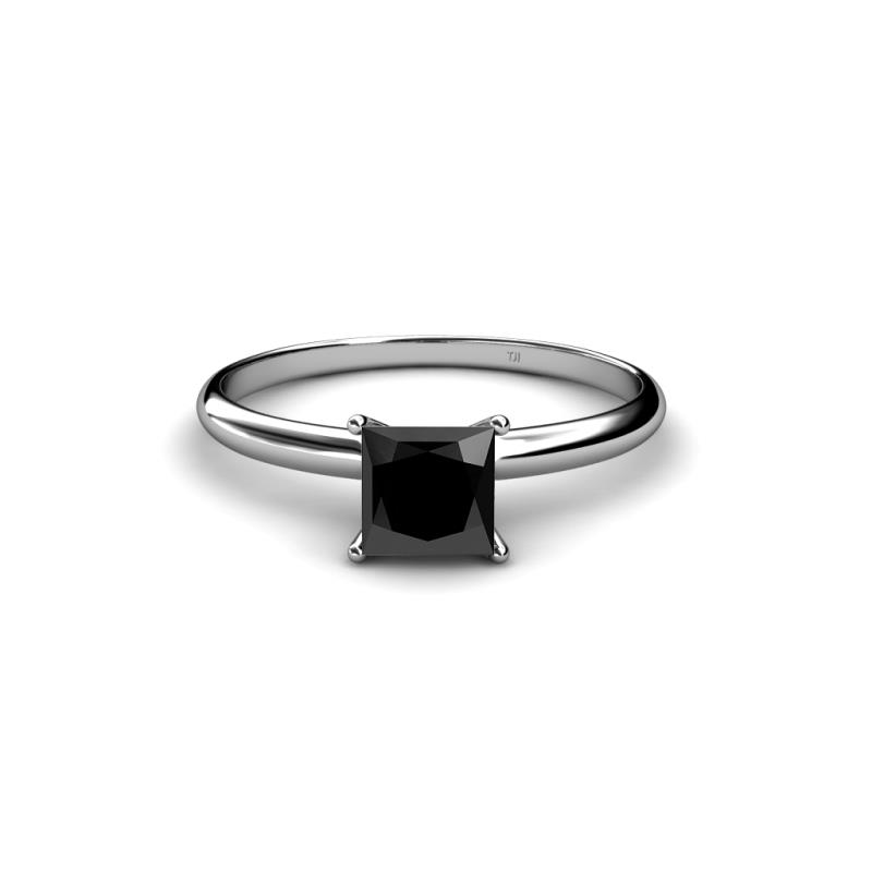  Princess  Cut  Black  Diamond  Womens Solitaire  Engagement 