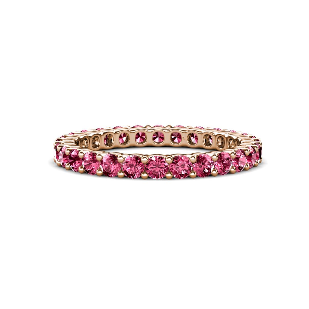 Pink Tourmaline Common Prong Womens Eternity Ring Stackable 1.21 ctw ...