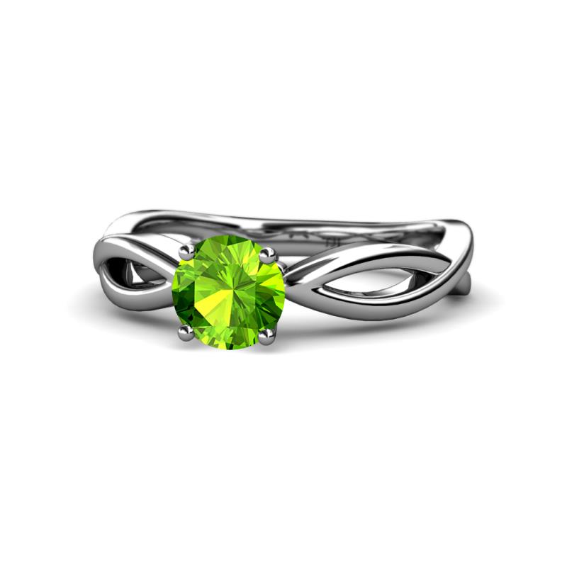 Senara Desire Peridot Engagement Ring Peridot Infinity Womens Solitaire Engagement Ring ct K White Gold