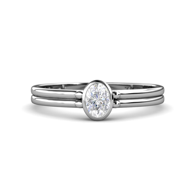 Diana Desire Oval Cut White Sapphire Solitaire Engagement Ring Oval Cut x White Sapphire ct Solitaire Engagement Ring K White Gold