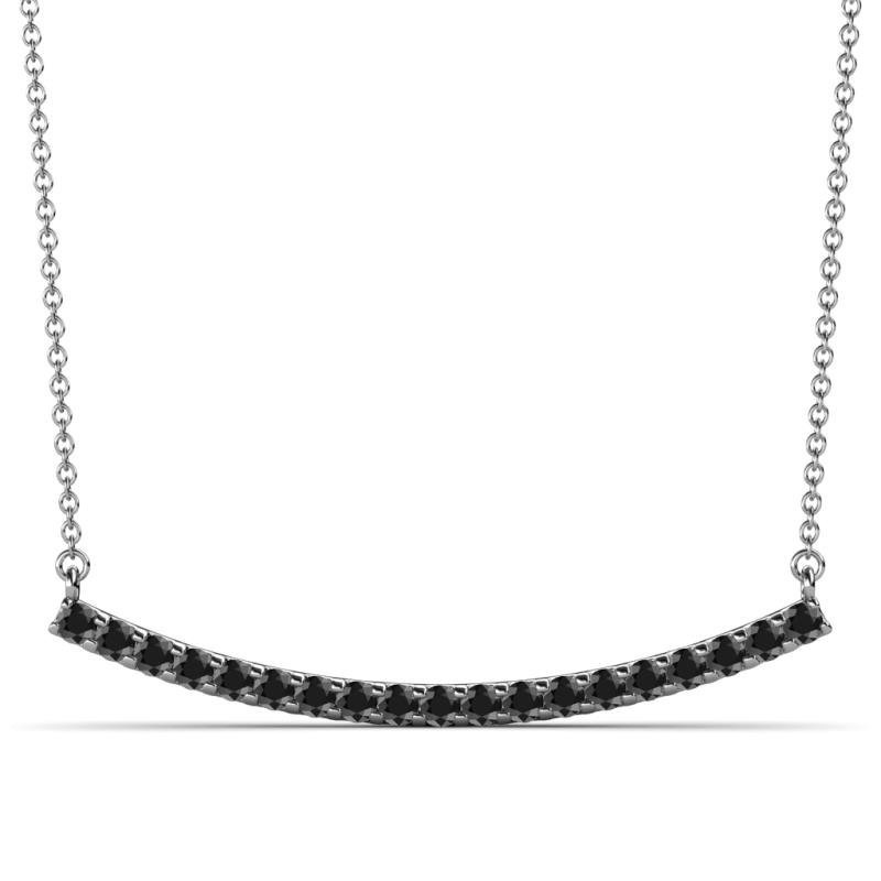 Nancy Round Black Diamond Curved Bar Pendant Necklace Round Black Diamond ctw Womens Curved Bar Pendant Necklace K White GoldIncluded Inches K White Gold Chain