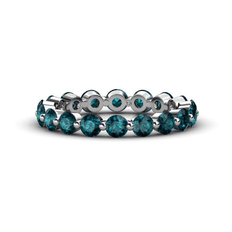 Floating London Blue Topaz Womens Eternity Ring Stackable 1 7/8 ctw ...