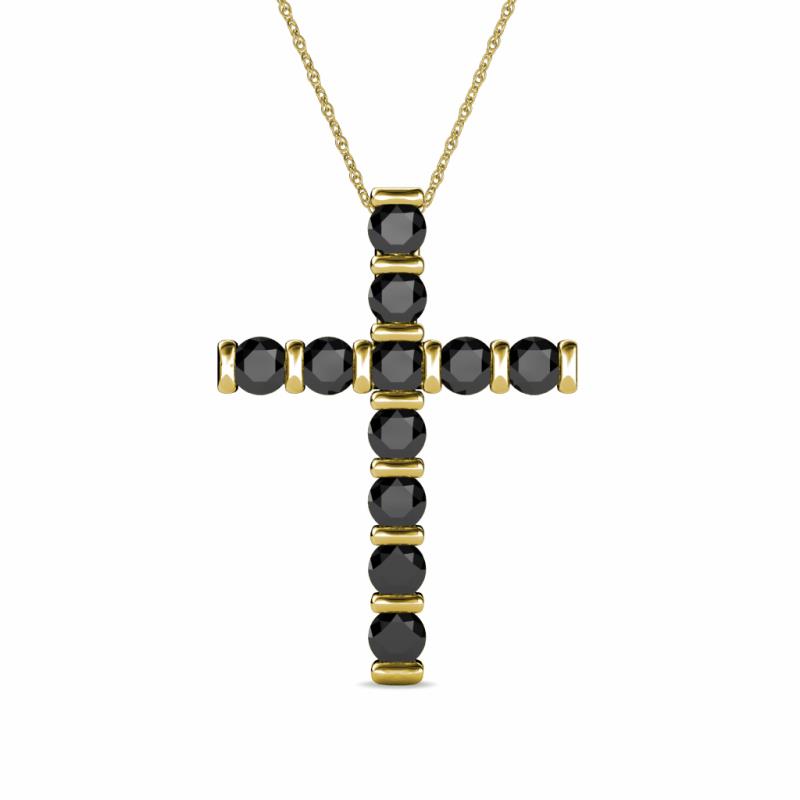 Diamond Womens Cross Pendant Necklace 1.10 ctw 14K Yellow Gold.Included ...
