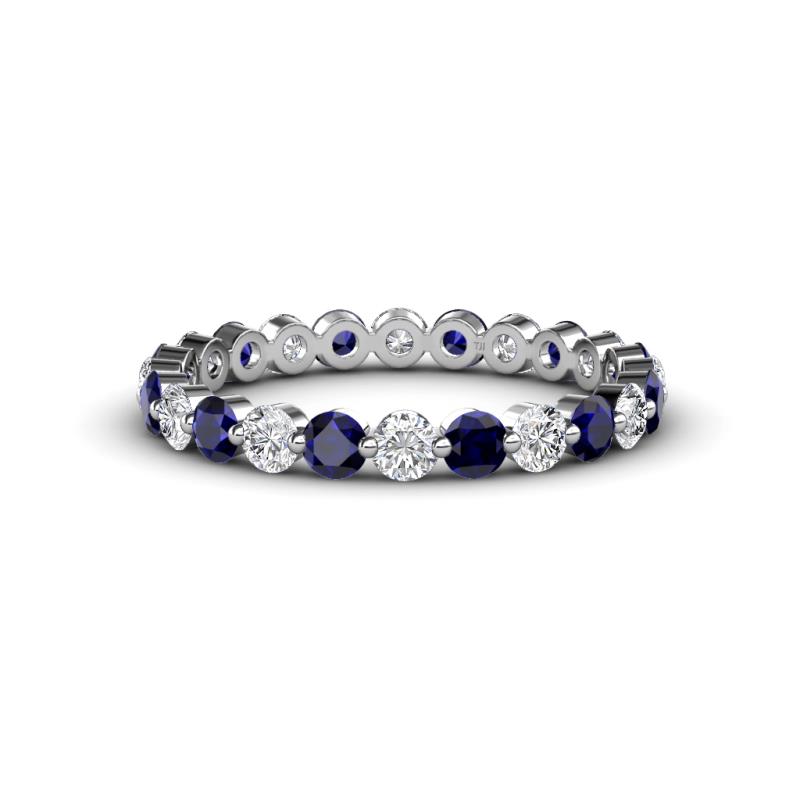 sapphire and diamond eternity band platinum