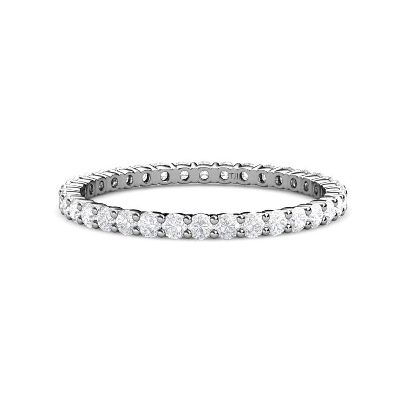 Joyce White Sapphire Eternity Band White Sapphire Common Prong Womens Eternity Ring Stackable ctw K White Gold