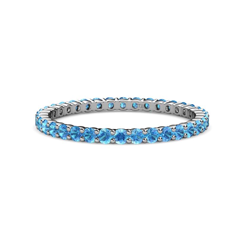 Joyce Blue Topaz Common Prong Womens Eternity Ring Stackable 3.06 ctw ...